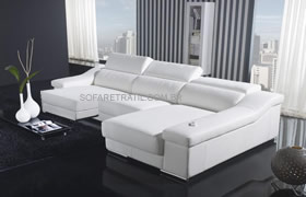 sofá retrátil branco  