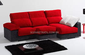 sofá retrátil vermelho  