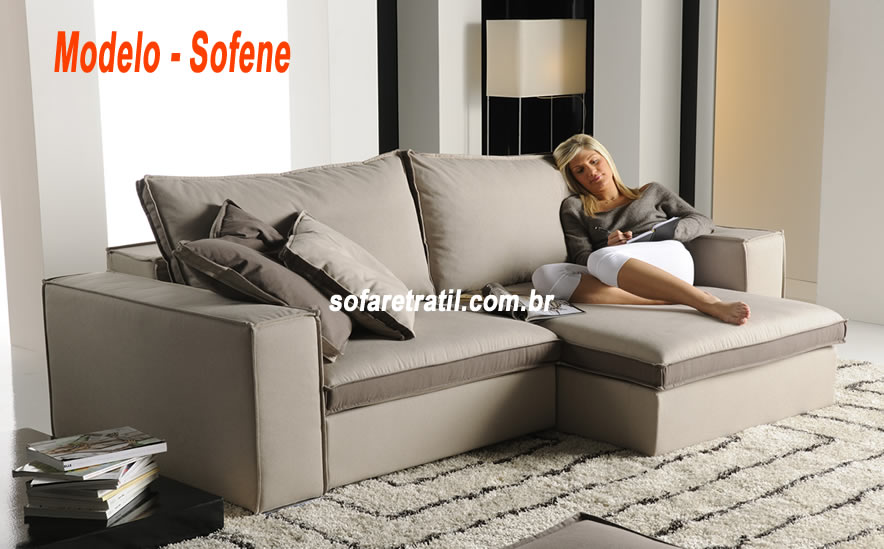 Sofá Retrátil 2 lugares cor Bege - Confortável e Elegante