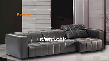 Decoração elegante com esse sofá retrátil de couro preto Sofá de couro preto original