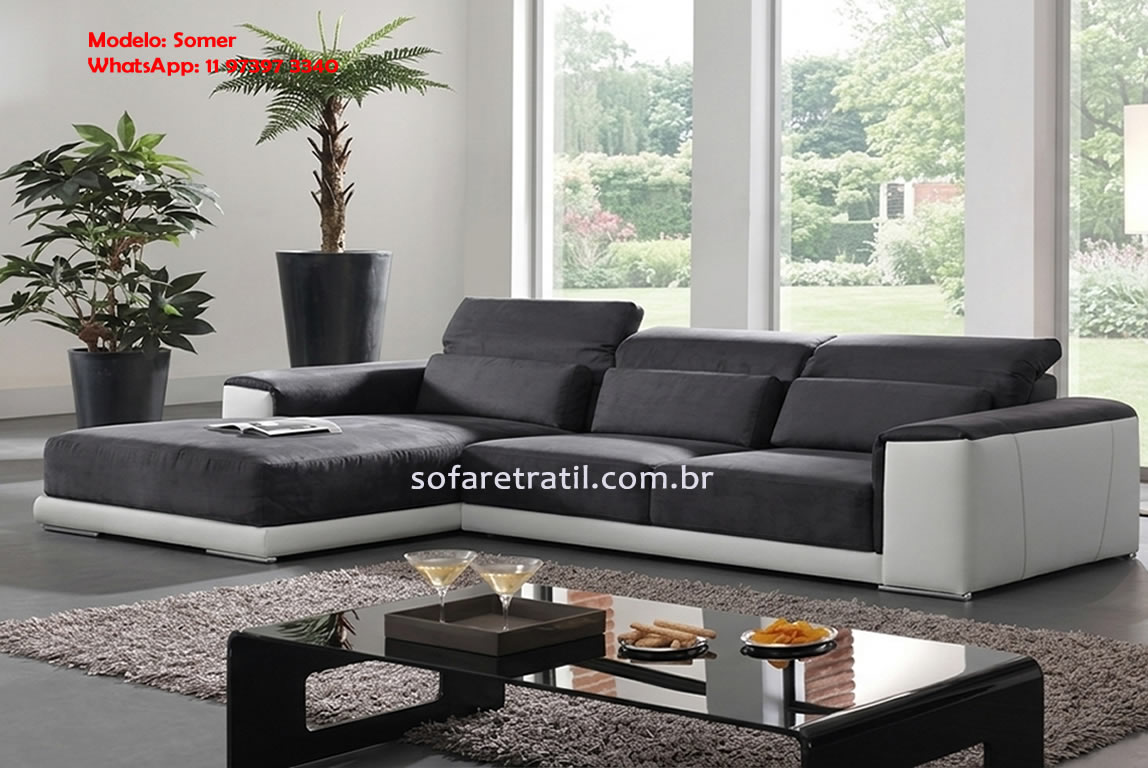 Modelo de sofá retrátil sob medida com design contemporâneo