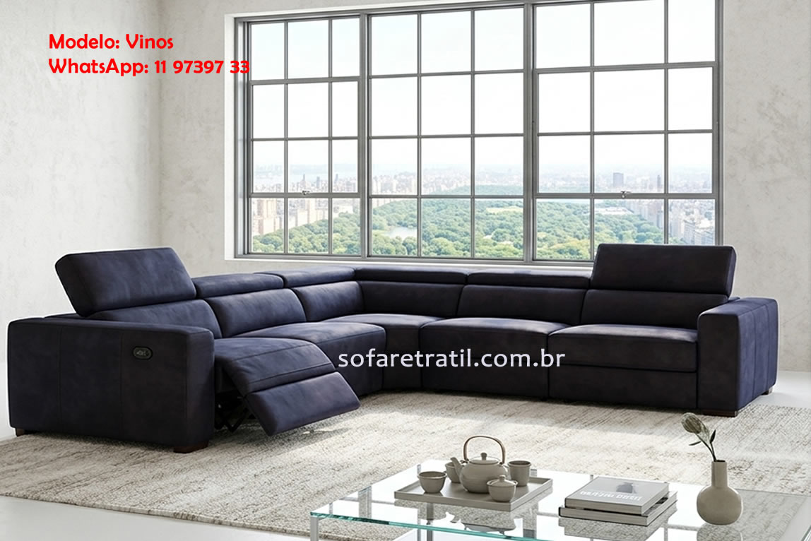 Sofá com chaise automático sob medida para o ambiente