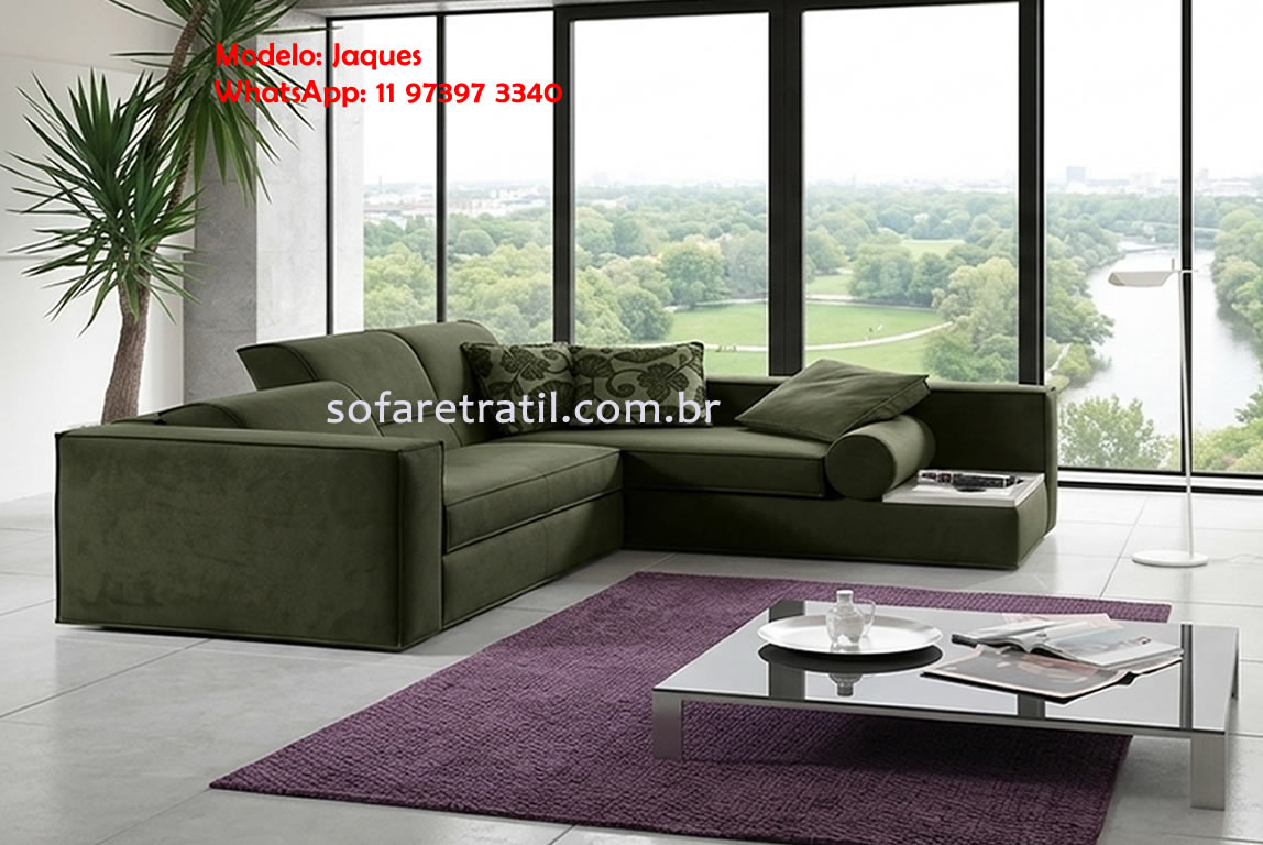 Sofá com chaise confortável para sala de TV
