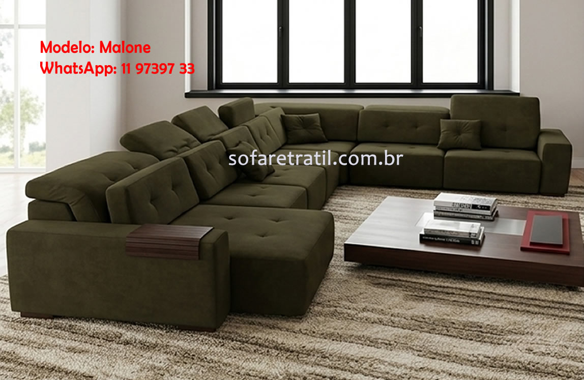Sofá retrátil e reclinável de canto com vários lugares