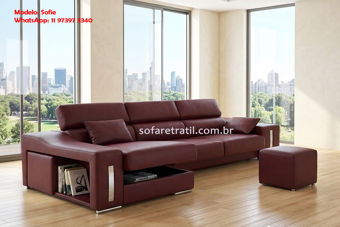 Sofá retrátil aconchegante para sala de estar