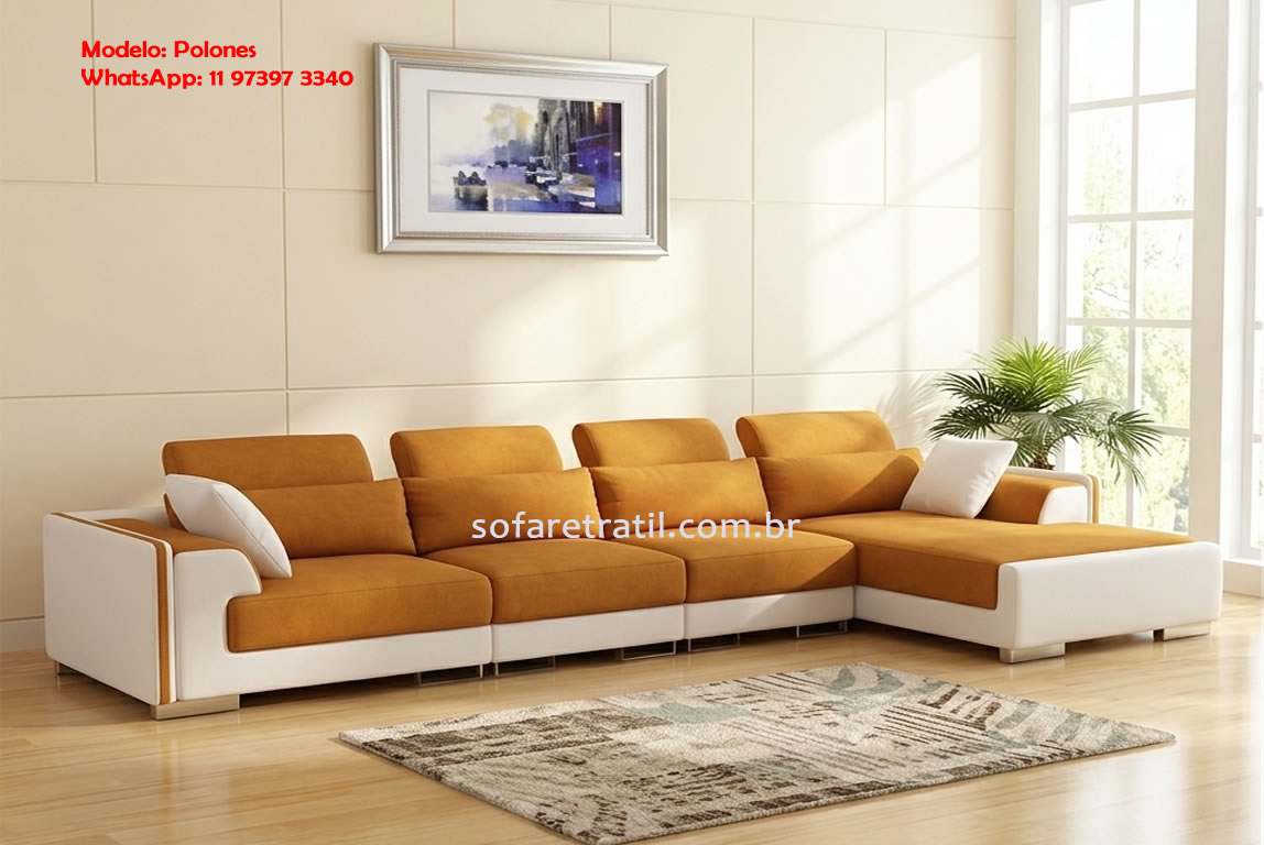 Sofá retrátil moderno para apartamento pequeno