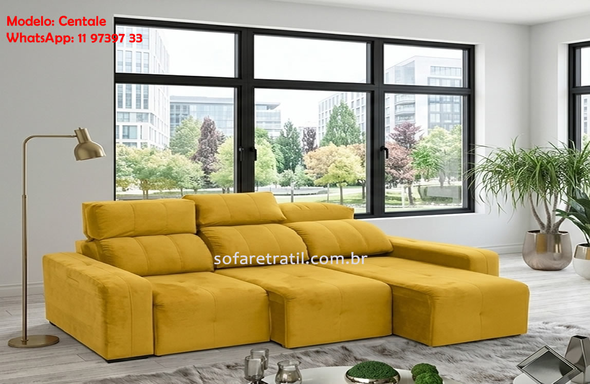 Sofá retrátil e reclinável luxuoso para sala de estar